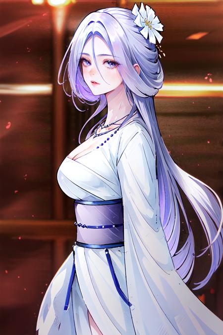 00035-2459232077-a woman in a long white dress ,hanfu, official art, a character portrait,  shawl,  , white clothes, neck jewelly, contrast, no c.png
